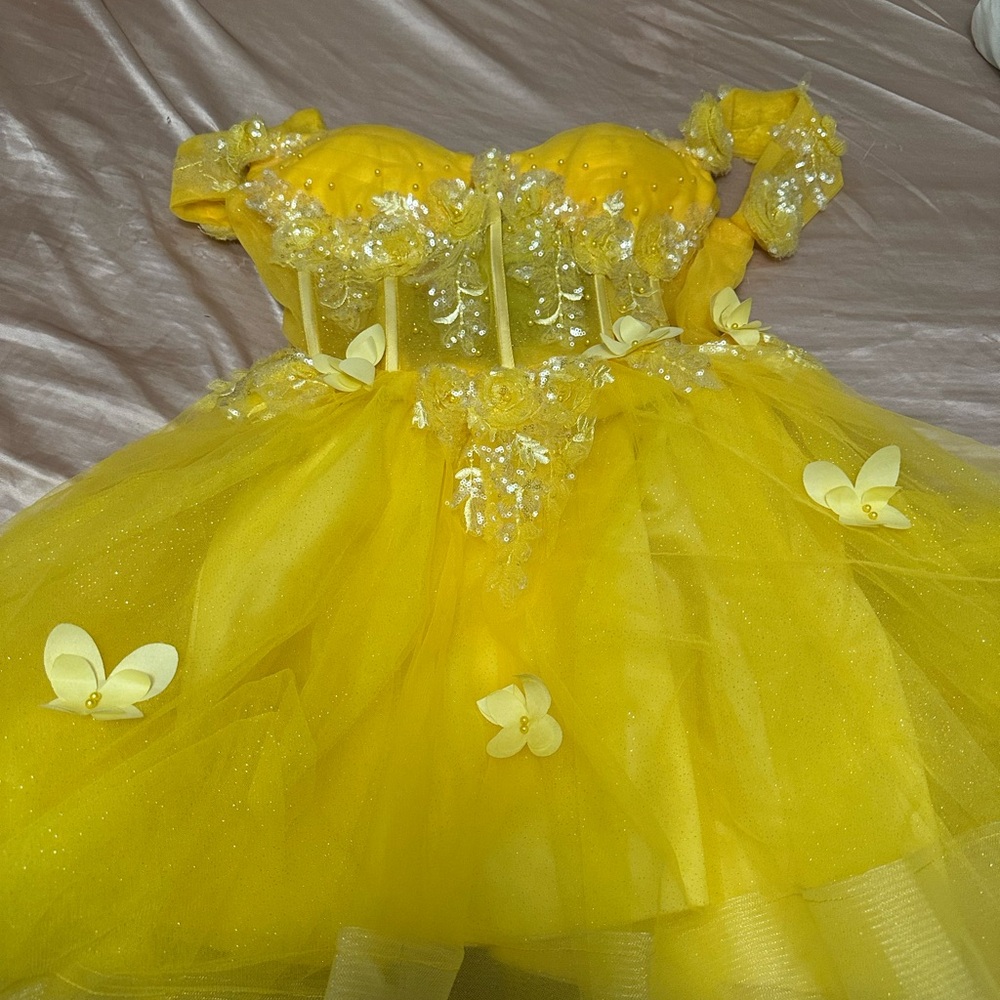 Yellow Floral Corset Dress